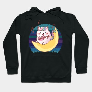 Unicorn Cat On The Moon Hoodie